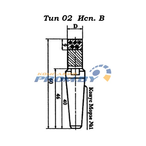 Карандаш алмазный 3908-0074 КВ-02 0,05-0,10ct./1,0ct (плоский/конус Морзе) для правки (КЗПИ)