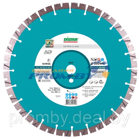 Диск алмазный сегментный 400 х 3.5/2.5 х 15 х 25.4-(11.5)-28 Technic Advanced (DiStar)